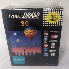 Corel Draw 3.0 NEW Graphics Studio Software Complete SW464-EN3D SEALED CD 3.5 picture