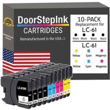 DoorStepInk Compatible Ink Cartridge for Brother LC61 4Black / 2(C,M,Y) 10PK-USA picture