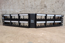 Panduit CPPLA48WBLY Modular Mini-Com Angled 48 Port Patch Panel with Labels picture