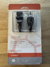 Ativa 6FT AC Replacement Power Cord 3 Prong Computer Monitor Printer New picture