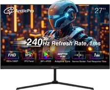 27 Inch Gaming Monitor 240Hz, FHD 1080P, IPS Panel, 1Ms Response Time, Adaptive picture