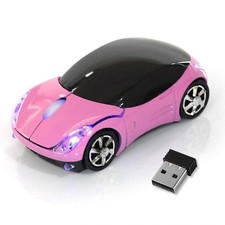 Pink Wireless Car Mouse - 2.4G Wireless with USB Receiver, Optical Mouse for ... picture