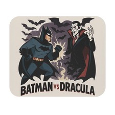 Batman vs Dracula Mouse Pad Halloween Bats Comic Desk Mat Vampire Bat Man Custom picture