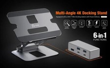 J5create Multi Angle 6-in-1 4K HDMI Aluminium Docking Laptop Stand with USB-C picture