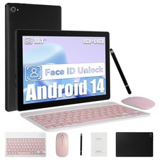 Tablet 10 inch Android 14 Tablet 8+64GB RAM Octa-Core 1280×800 w/Keyboard&Mousse picture