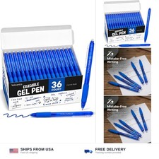 Volcanics Retractable Clicker Erasable Gel Pens, Blue Ink, 0.7mm, 36 Pack | G... picture