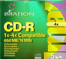 Imation CD-R 1x-4x compatible 5 pack - Sealed picture