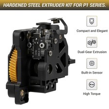 Hardened Steel Extruder Kit for Bambu Lab P1P/P1S – Upgraded Dual-Gear Drive picture
