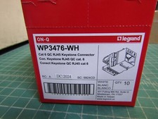 Lot of 10 Legrand WP3476-WH Cat 6 QC RJ45 Keystone Connector White. NEW in Box picture
