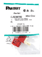 Panduit CJ5E88TRD Mini-Com Cat5e TX-5e Modular Jack, Red ~STSI picture