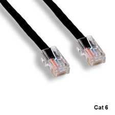 Kentek Black 25ft Cat6 UTP Patch Cord No Boot 24AWG 550MHz Pure Copper Ethernet picture