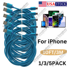 10FT USB Nylon Charger Braided Charging Cable Power Adapter Cord For iPhone 14 8 picture