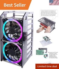 Cluster Case for Raspberry Pi - Stackable 8-Layer Rack With 120mm RGB LED 5V ... picture