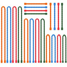 20 PCS Reusable Silicone Cable Ties - Steel-Core Twist Straps for Organizing Cor picture