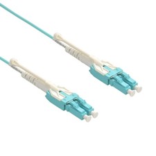10 PACK LOT 20m LC-LC Duplex 50/125 OM3 Mult Fiber Patch Cable Aqua Uniboot 65FT picture
