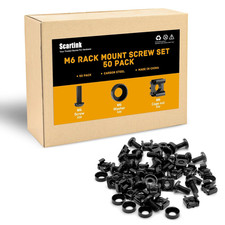 50 Pack M6 Rack Mount Cage Nuts, Screws and Washers Rack Screws Square Insert Nu picture