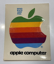 1980's Original APPLE MACINTOSH Computer Rainbow Logo Sticker Decal 4 Inches picture
