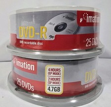 Lot of 2 Imation DVD-R 25 Pack Recordable Discs 4.7GB - New Sealed 50 Total picture