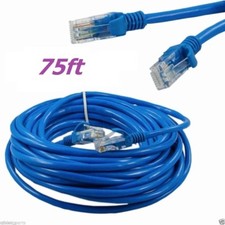 75FT 75 FT RJ45 CAT5 CAT 5 HIGH SPEED ETHERNET LAN NETWORK BLUE PATCH CABLE picture