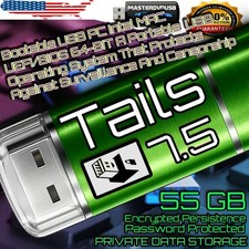 Tails 7.5 Bootable USB – PC & Intel Mac – UEFI/BIOS – 55GB Encrypted Persistence picture