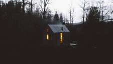 Landscape trees forest house shack dark filter cabin Custom Gaming Mat Desk picture