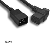 10PCS 3ft 12 AWG AC Power Cable Left Angled C19 to C20 20A/250V SJT Server picture
