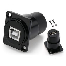 2PCS D Type USB B to USB 2.0 Panel Mount Connector picture