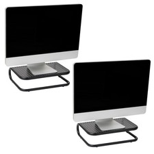 Mind Reader Monitor Stand, Set of 2, Ventilated Laptop Riser, 2 Pack, Black picture