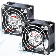 2 Pcs IP67 60mm x 25mm 24V DC Waterproof Cooling Fan Dual Ball 2 Pin picture