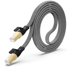 Cat8 Ethernet Cable 24AWG SFTP Shielded  RJ45 Flat Patch cord Lot US 30ft - 40ft picture
