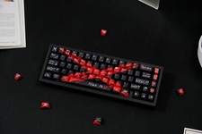 PBT EVA X Black Red Theme Keyboard Keycaps Cherry Profile Set for MX picture