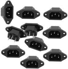 10 Pack AC 250V 10A IEC-320 C14 Male 3 Pin Chassis Panel Mount Power picture