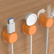 6 Pack Rotating Cable Clips Cord Organizer Holder Wire Management Charger Keeper picture