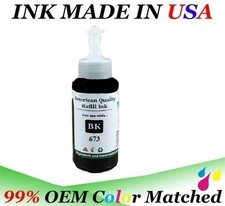 Vivid Colors Black Refill Ink Kit Bottle  673 for L801 L800 L805 L850 L18050 picture
