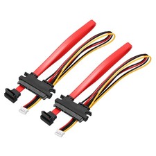 30cm PH2.0 4 Pin to SATA 7+15 Pin Power Cable, 2Pack 270 Degree SATA Right Angle picture