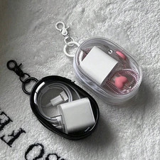 2pcs Mini Transparent Storage Bag Zipper PVC Case Keychain Travel Pouch - NEW picture