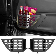 Jtyzsm Metal Front Door Storage Pockets For 2007-2018 Jeep Wrangler Jk Jku picture