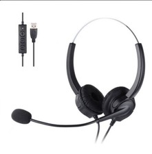 NEW IN BOX VDOUHS USB Professional Headset Boom Mic Conference Calls 3.5 mm Opt picture