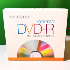 Bundle 9 Memorex DVD-R 4.7GB 120min 16x Slim Cases & 1 Philips CD-R 700MB 80min picture