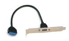 USB 3.0 Panel Mount Single Port to 20 Pin Mainboard header 12in picture