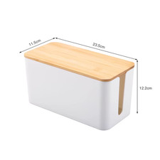 Cable Storage Box Wooden Power Line Storage Case Dustproof Charger Socket Organi picture
