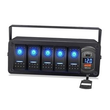 5-Gang Rocker Switch Box | 12V SPST ON/Off, PD Type C & QC 3.0 USB 5 Gang picture