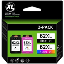 62XL Ink Cartridges Combo for HP 62 ink cartridges Envy 7640 5660 5540 5740 7645 picture