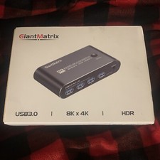 GiantMatrix USB 3.0 Displayport KVM Switch 2 Port 8K x 4K @144Hz 175 Hz 240 Hz picture