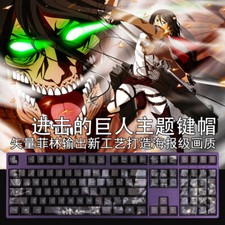 Attack On Titan 108 Keys Anime PBT Keycaps For Cherry Mechanical Keyboard Gifts picture