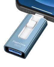 256GB USB Flash Drive for Phone Pad High Speed Photo Video Storage Blue picture