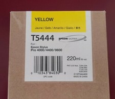 06-2017 New In Box Epson Genuine T5444 Yellow 220ml Ink Stylus 4000/4400/9600  picture