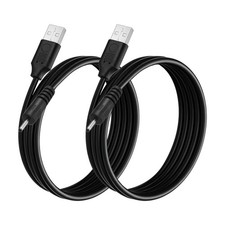 2Pcs USB to DC Power Cable 2.5x0.7mm, 5V 3A for LED Lights, 0.5 M/2Ft, Black picture