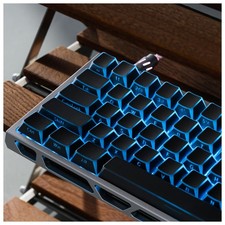 XVX Shine Through PBT Keycaps, Black Prism Keyboard Keycaps, Side Printed Tra... picture