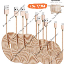 Heavy Duty USB Charging Cable 10Ft For iPhone 13 11 XR X 8 7 6 iPad Charger Cord picture
